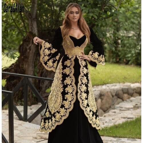 Modest Traditional Kosovo Albanian Robes Black Evening Dresses Women Party Night 2021 Lace Prom Dress vestido De Fiesta De Boda