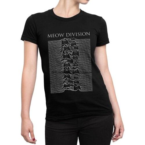 Meow Division Funny T Shirt Joy Division Unknown Pleasures Style T Shirt 100% Cotton Tee Mens and Womens Sizes