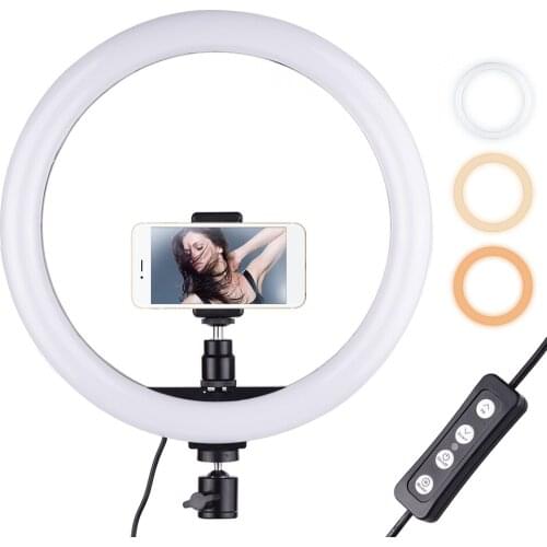 24W Mini LED Ring Light Selfie Lamp 2700-5500K LED Video Fill Light Studio Ring Light Photo Light W/ Controller Selfie Ring Lamp