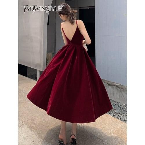 Женские стильные платья TWOTWINSTYLE China At AliExpress