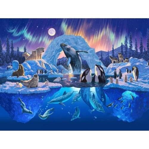 YUMEART Iceberg Dolphin Bear DIY Diamond Embroidery Diamond Painting Cross Stitch Full Square Rhinestone Mosaic Home Decoration