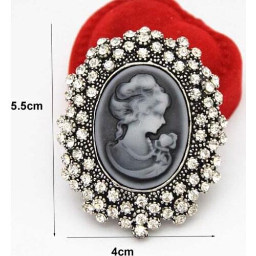 Lady Vintage Victorian Design Cameo Wedding Party Queen Bronze Brooch Pin