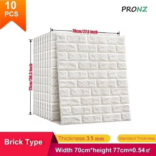 1-10Pcs3D Wall Sticker Brick Sticker DIY Waterproof Foam Wallpaper For Bedroom Kid Room Kitchen Roof Ceiling Background Sticker