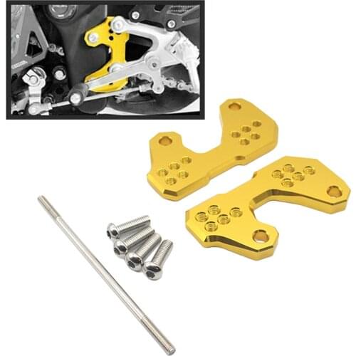 1 Pair Motorcycle Adjustable Rearsets Base Foot Pegs Back Raise Bracket Kit for