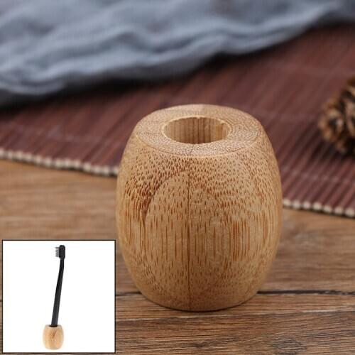 1pc Bamboo Toothbrush Holder Wooden Bathroom Stands Natural Vegan Toothbrush Accessories Tools