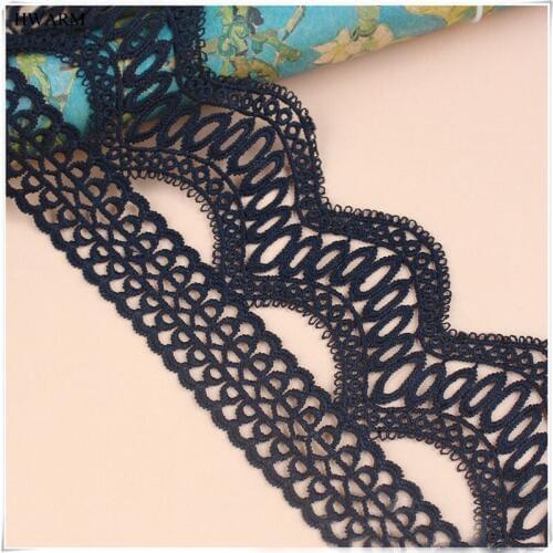 14yard black african lace fabric ribbon Water-soluble lace decor milk bar code 10CM garment accessories embroidery lace skirt