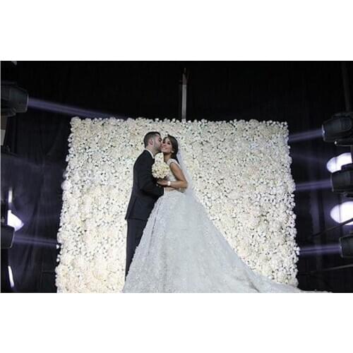 16pcs/lot 60X40CM Romantic Artificial Rose Hydrangea Flower Wall for Wedding Party Stage and Backdrop Decoration white pink red