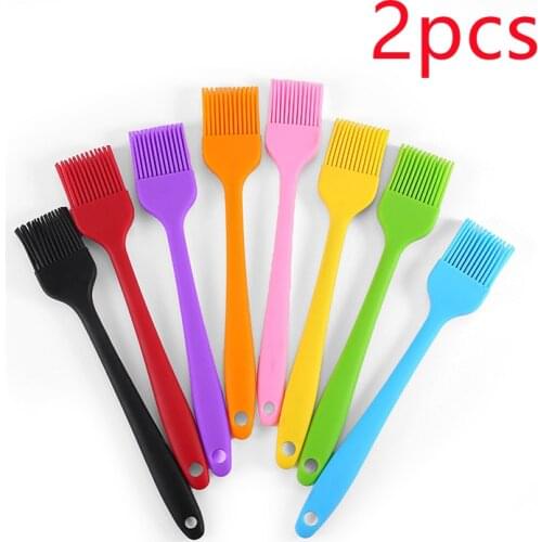 2pcs Kitchen Silicone Cake Oil Brush Pastry Brushes-BBQ Heat Resistant Basting For Cooking Kitchen Brush
