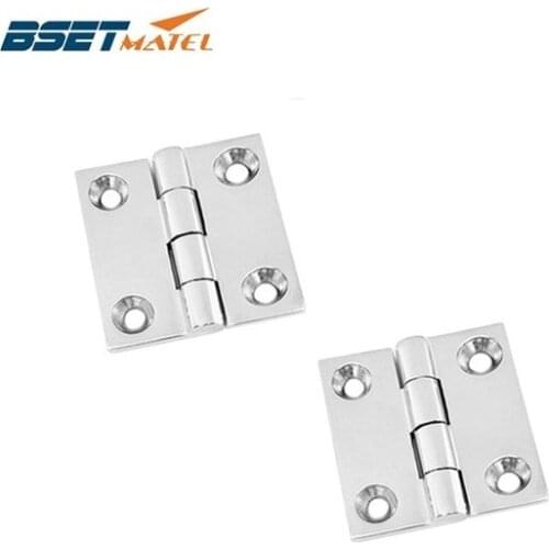 2PCS/Pair Heavy Duty SS 316 marine grade 2inch 50*50mm cast Boat Caravan RV Deck Cabinet Drawer Door Strap Butt Hinge Hardware