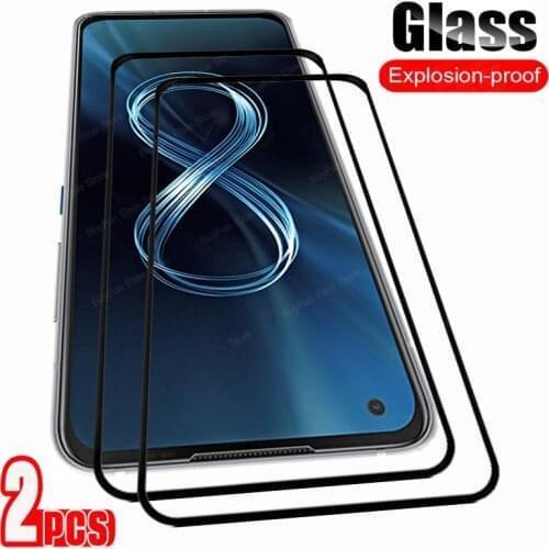 2 PCS Protective Glass for Asus Zenfone 8 Full Cover Screen Protector Film For Zen fone 8 ZS673KS ZenFone8 Flip Tempered Glass