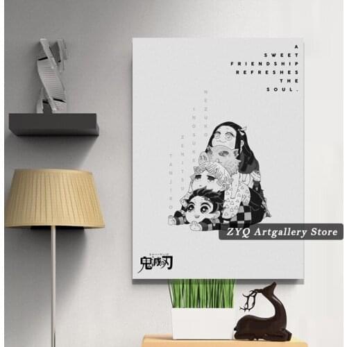 2021 Demon Slayer: Kimetsu No Yaiba Tanjirou Nezuko Anime Manga Wall Canvas Poster Home Decor Painting