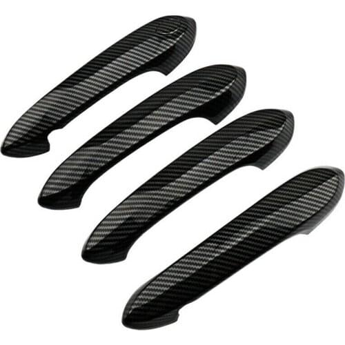 Carbon Fiber 4PCS Car Exterior Handle Trim for BMW 3 Series G20 2019 2020 2021 Side Door Handle Cover Trim Sticker Accessories