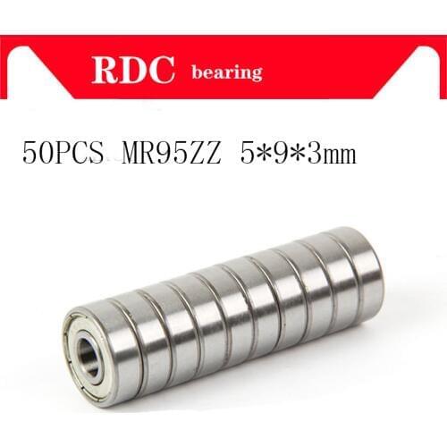 50pcs/Lot ABEC-5 L-950ZZ MR95ZZ MR95Z MR95-2Z MR95 ZZ 5x9x3 mm Metal seal Miniature High quality Deep Groove Ball Bearing