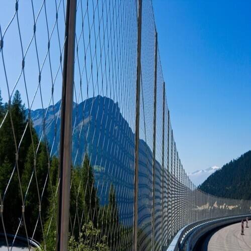 AISI 304 316 Architectural Flexible Cable Webnet Stainless Steel Ferrule Rope Mesh for Bridge Stairway