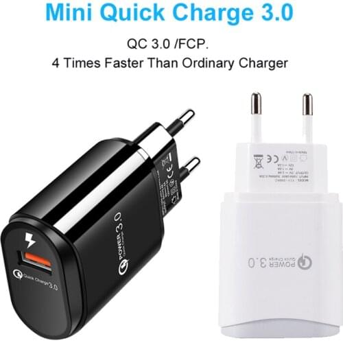 Smartphone Quick Charge 3.0 Mini USB Charger 2.4A Safe & Fast Charging EU US Plug Wall Adapter For iphone Android Huawei Xiaomi