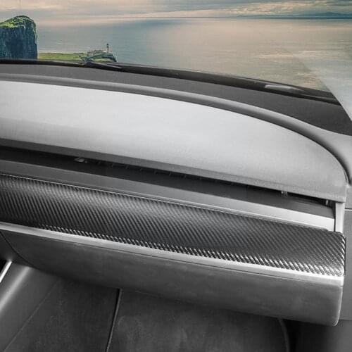 For Model 3 Car Center Console Dashboard Panel Styling Fiber Car Instrument Retrofit Carbon Protective Panel Film G1D1