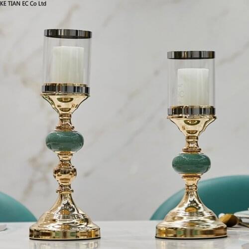European Metal Candlestick Luxury Gold-plated Pendulum Dining Table Dinner Holiday Decoration Dining Table Aroma Candle Holder