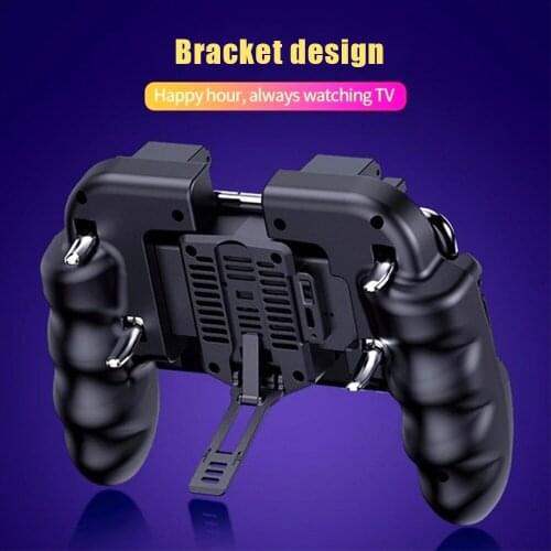 H9 PUBG Game Controller 6 Fingers Ergonomic Gamepad Trigger Shooting Free Fire Cooling Fan Gamepad Joystick For IOS Android