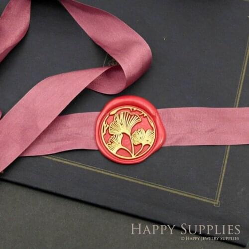 Round Ginkgo Metal Stamp Wedding Wax Seal Stamp Sealing Wax Stamp