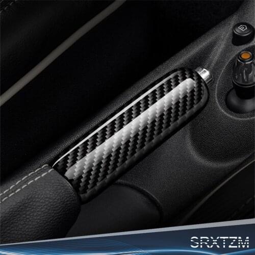 Real Carbon Fiber Handbrake Brake Handle Cover Handbrake Cover For Mini Cooper R55 R56 R57 R58 R59 R50 R53 Accessories