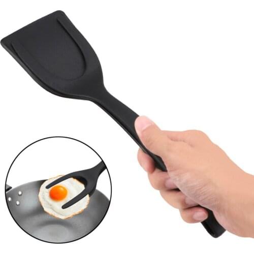 2-In-1Silicone Omelette Pancake Spatula Toasted Bread Omelette Clip Sliding Shovel Cooking Utensils Kitchen Egg Tool
