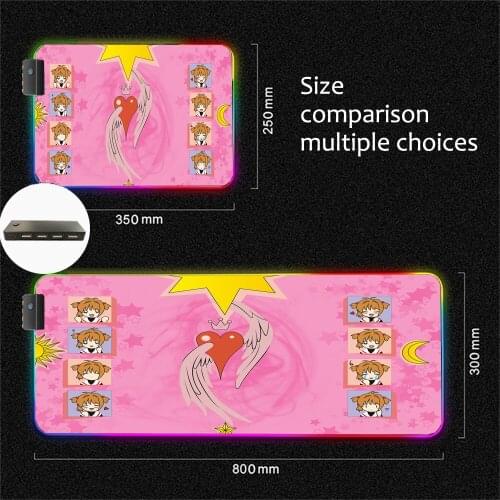 Anime girl kawaii mousepad type C 4-port USB hub LED large mousepad XXL natural rubber non-slip mousepad 90x40 suitable for csgo