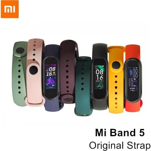 Original XIAOMI Mi Band 5 Wrist Strap 8 Colors TPU Material Smart Accessories for Xiaomi Mi Smart Band 5 NFC Wristbands