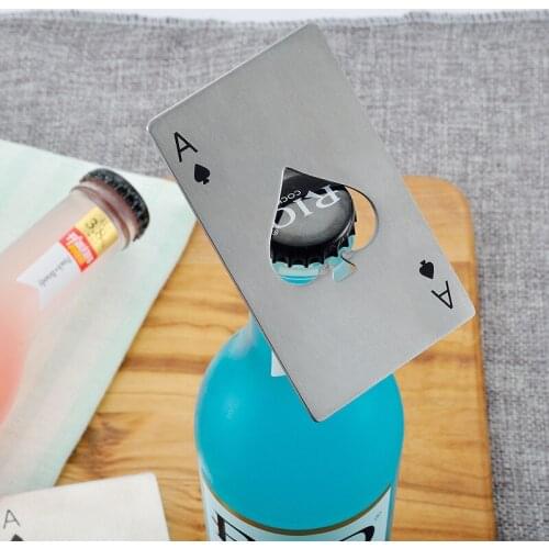 Portable Poker Beer Bottl Opener Stainless Steel Beer Opener Soda Cap Corkscrew Kitchen Desktop Decoration