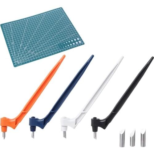 Craft Cutting Tools Set Precision Stainless Steel Craft Knives with 360 Degree Rotating Blade Handheld Engraving Paper
