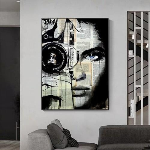 Retro Graffiti Sexy Face Painting Large Size Poster Mural Family Bedroom Childrens Room Wall Decoration Canvas Art (no Frame)