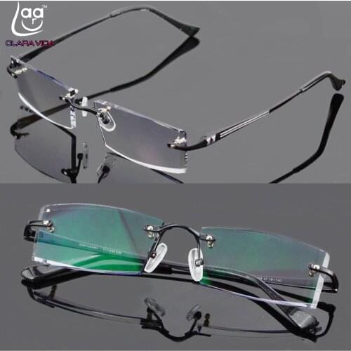 Luxury PRIVATE Custom Manual Pure Titanium Frame Diamond Cut High-elastic Tinted Lenses Prescription Glasses Photochromic PJ41-3