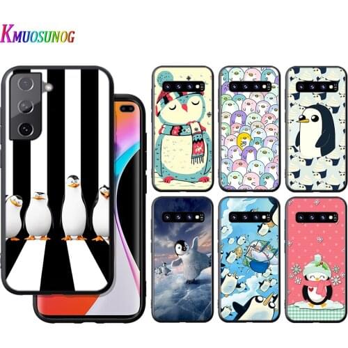 Silicone Cover Cute Penguin Cartoon For Samsung Galaxy S21 S20 FE Ultra S10 S10e Lite S9 S8 S7 Edge Plus Phone Case