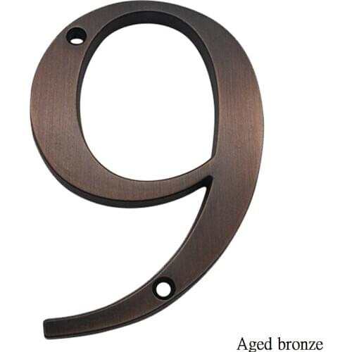 Aged Bronze 101mm House Number House Door Address Number Digits Zinc Alloy Screw Mounted Big Door Address Sign #9