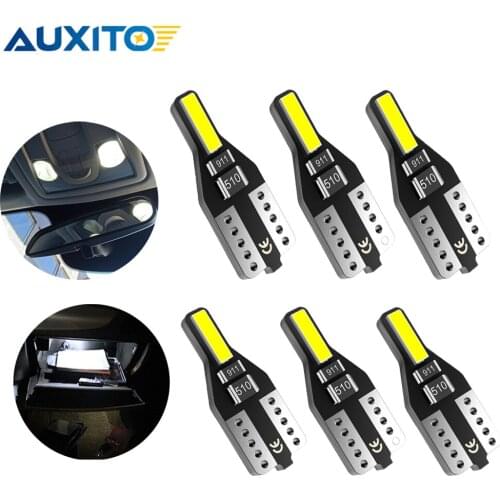 AUXITO 6Pcs T10 LED Car Bulb W5W LED Interior Light 7020 SMD Lamps For Volkswagen Golf 4 5 6 7 Passat B6 B7 CC Ford Mondeo Kia