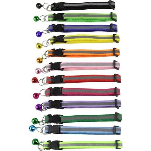Pet Products Reflective Collar Dog Color Buckle Bell Collar Multicolor Options Pet Reflective Bell Necklace Dog Accessories