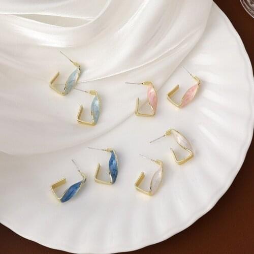 U-Magical Minimalist Twist Rope U Shape Open Dangle Earrings for Women Charming Metallic Statement Hoop Earrings Pendientes