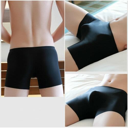 High Quality Seamless Ice Silk Men Underwear Breathable Comfy Bulge Boxers Shorts for Mens Accessories L-XXXL