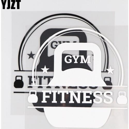 YJZT 14×14CM GYM FITNESS Vinyl Decal Personality Sport Pattern Car Sticker Black/Silver 4C-0519