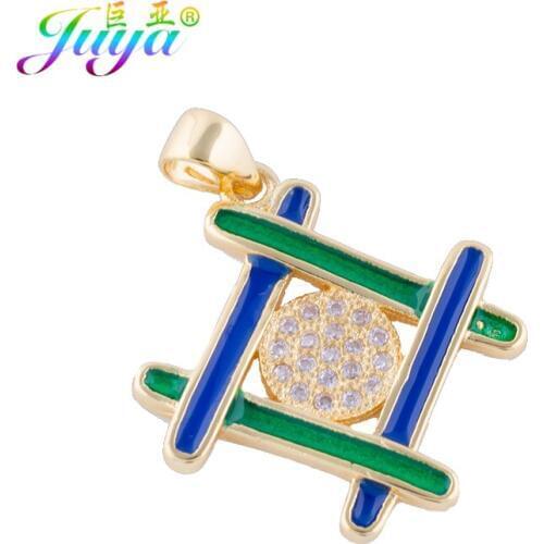 Juya DIY Jewelry Accessories Handmade Enamel Handicraft Jewlery Charms Findings For Women Men Gift Jewelry Necklace Making