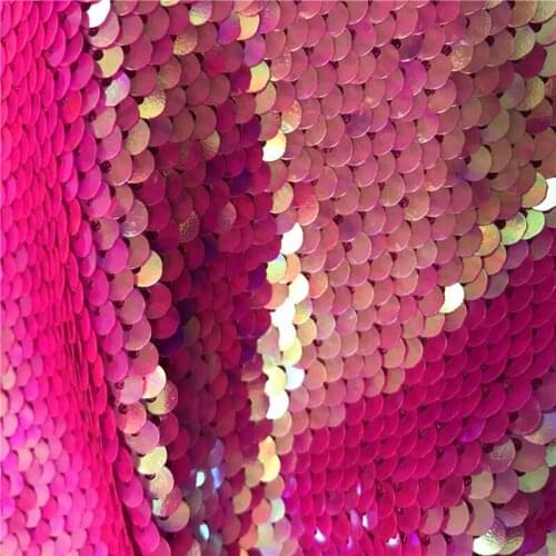 120cm*90cm Symphony double-sided flip sequin fabric fish scale bead embroidery fabric holographic cosmetic bag dress DIY fabric