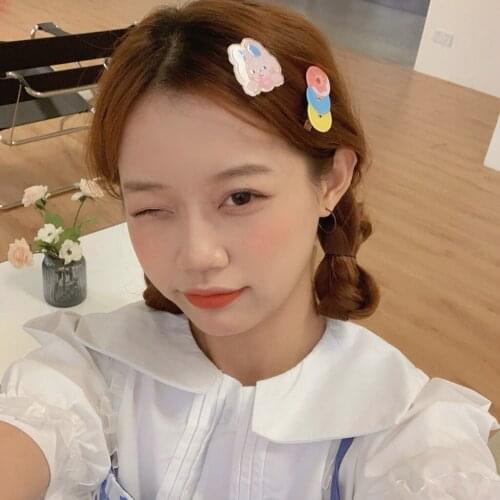 20pcs/lot Super Cute Cartoon Hair Clips Three Sets Girl Heart Bear Rabbit Hair Clips Spring Clip Hair Accessories for Women