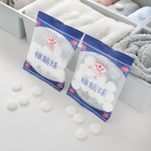 20 Pcs/Bag New Camphor Balls Pest Control Wardrobe Drawer Deodorizer Natural Mothballs Anti-mold Moth Repellent Kitchen Home