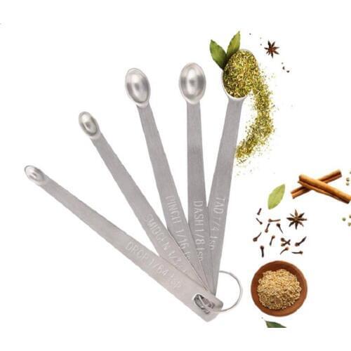Modern Stainless Steel 5pcs Durable Tableware Accessories Sauce Home Measuring Spoon Kitchen Tool Mini