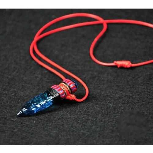 Anime Cosplay Princess Mononoke Hime Amulet Blue Wolf Fangs Necklace Pendant Cosplay Props Top Quality Halloween