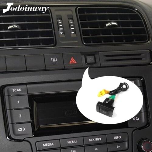 Car usb button center console mount u disk connector music plug CD switch for volkswagen skoda octavia RCD510 RNS315 for audi