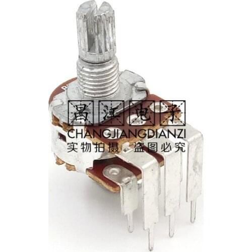 1 Piece B50K Stereo Channel B503 Audio Speaker Power Amplifier Volume Potentiometer 15MM Flower Shaft 6 Feet Long Curved Feet