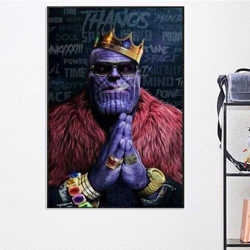 Disney Thanos with Crown Marvel Canvas Painting Wall Art Poster and Prints Picture for Family Bedroom Room Decoration Home Decor