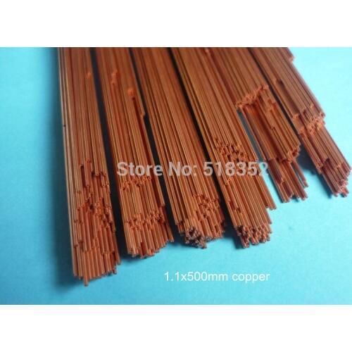 1.1mmx500mm Single Hole Ziyang Copper Electrode Tube for EDM Drilling Machines