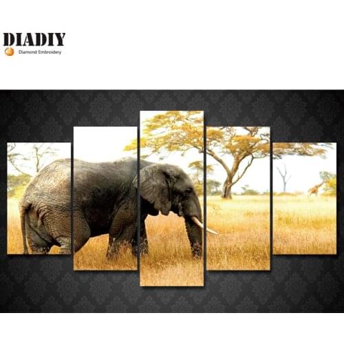 Full Square&round drill 5D DIY Diamond embroidery Africa Elephants Diamond Painting Cross Stitch Rhinestone Mosaic decor gift