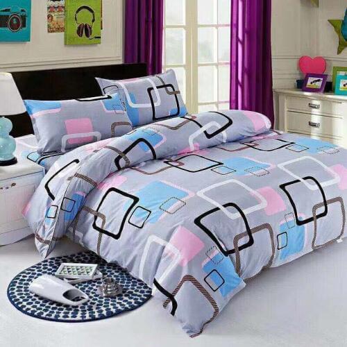 2019 Bed 4 Pcs/Set Classic Bedding Set 4 sizes Grey Blue Flower Bed Duvet Cover Set Pastoral Bed Sheet AB Side Duvet Cover